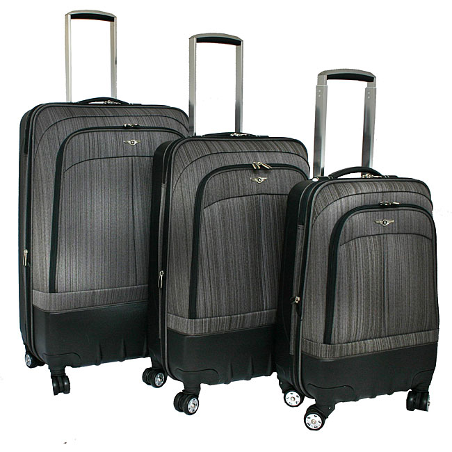 Rockland Milan Spinner Expandable 3-piece Luggage Set